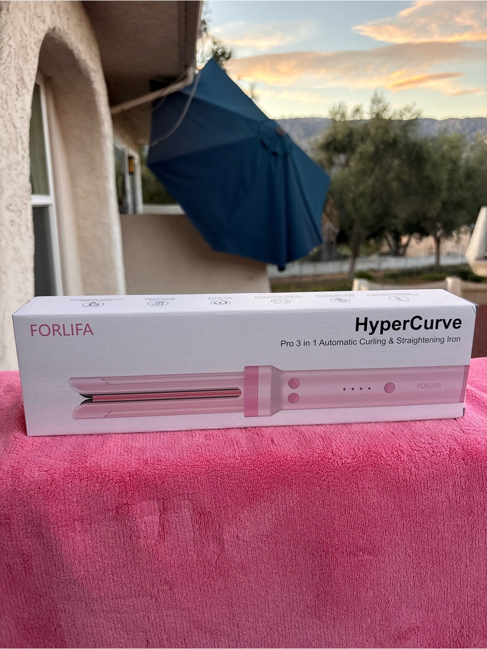 FORLIFA HyperCurve Pro 3-in-1 Automatic Curler Straightener Pink
